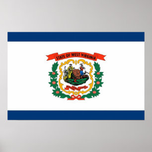 Canvas Print with Flag of West Virginia, U.S.A.