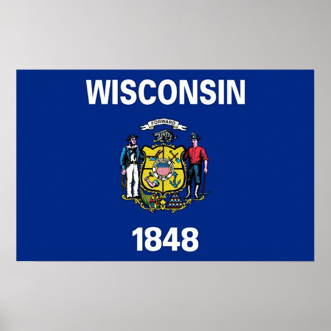 Canvas Print with Flag of Wisconsin, U.S.A. (Front)