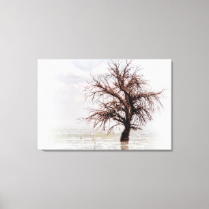 Canvas Print with single tree in water