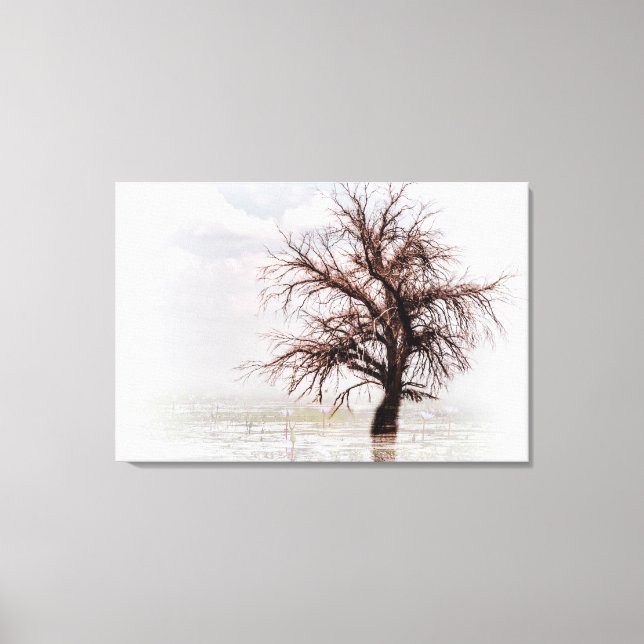 Canvas Print with single tree in water (Front)