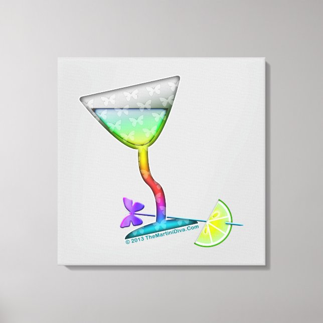 CANVAS PRINTS - BUTTERFLY MARTINI ART (Front)