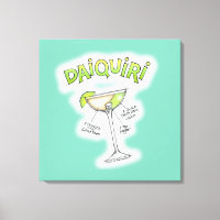 CANVAS PRINTS - DAIQUIRI RECIPE COCKTAIL ART