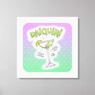 CANVAS PRINTS - DAIQUIRI RECIPE COCKTAIL ART