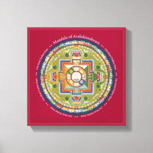 CANVAS SQUARE - Mandala of Chenrezig (Compassion)