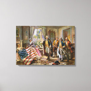 Canvas The Birth of Old Glory Percy Moran Print