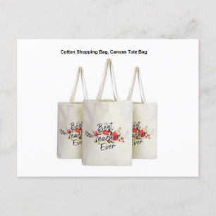 Canvas Tote Bag Calico Bag Logo Print Shopping Bag Postcard