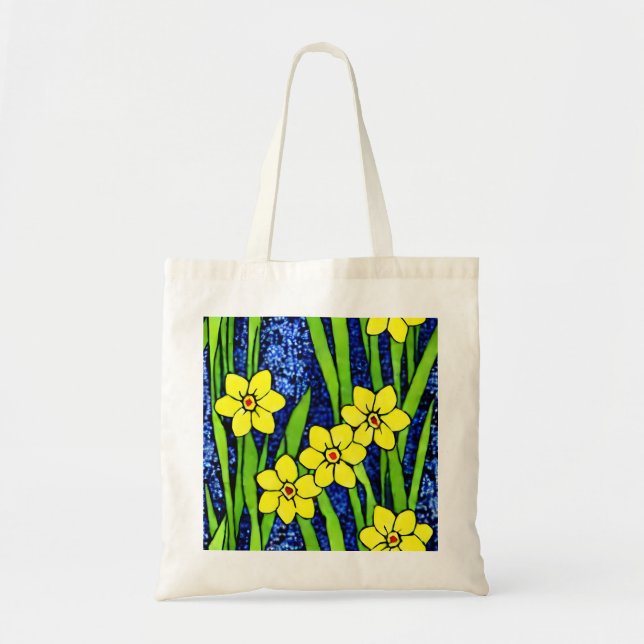 Canvas Tote with Daffodil Flowers (Front)