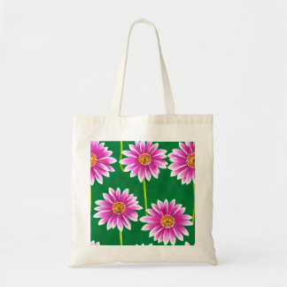 Canvas Tote with Pink and White Flowers