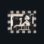 Canvas Vintage Cafe Art Deco Stripe Black Silver<br><div class="desc">Canvas Vintage Cafe Art Deco Stripe Black Silver   Wall Art</div>
