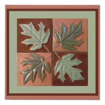  Canvas wall Art with colourful Maple leaf design