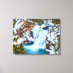 Canvas Wall Art-Yellowstone Waterfall