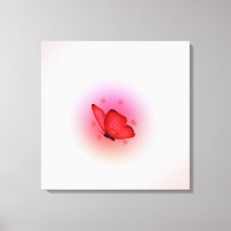 Canvas wall painting butterfly in red Colour Print