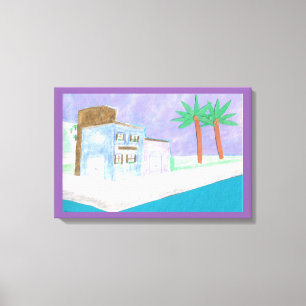 Canvas with Caribbean Scene Print