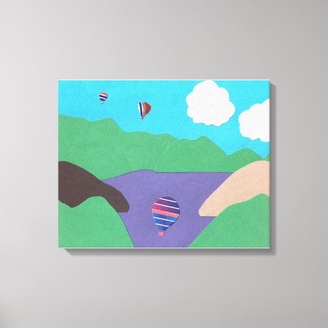 Canvas with Mountain and Lake Scene Print (Front)