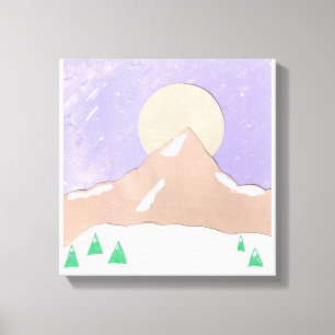 Canvas with Snowy Mountain Scene Print