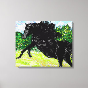Canvas Wrap Black Stallion Thunder Print