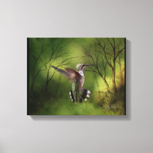 Canvas Wrap Hummingbird in Flight Print