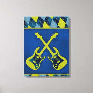 Canvas Wrapped Jr. Rock n' Roll / cross-guitars Print