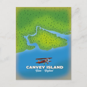Canvey island,Essex Endland map Postcard