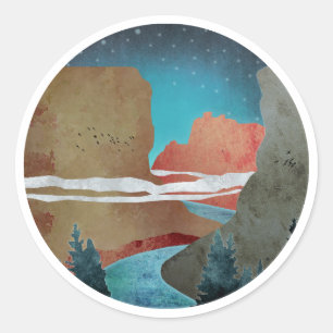 Canyon Birds Classic Round Sticker