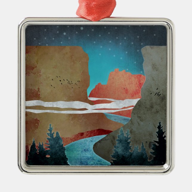 Canyon Birds Metal Tree Decoration (Front)