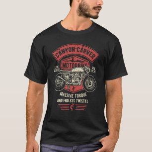 Canyon Carver Vintage Motorcycle Retro Distressed T-Shirt