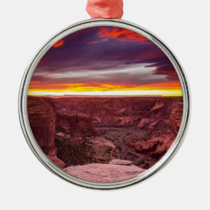 Canyon de Chelly, sunset, Arizona Metal Tree Decoration