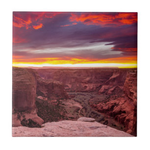 Canyon de Chelly, sunset, Arizona Tile
