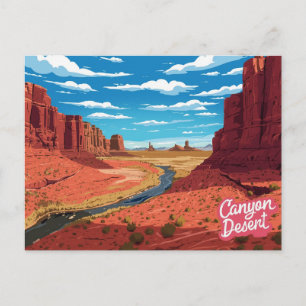 Canyon Desert River Valley Art Print Postcard