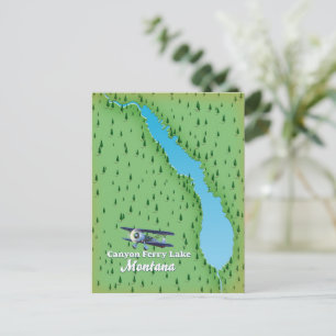 Canyon Ferry Lake Montana lake map Postcard