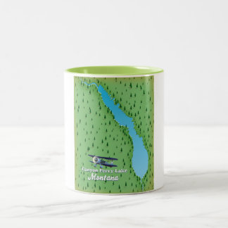 Canyon Ferry Lake Montana lake map Two-Tone Coffee Mug