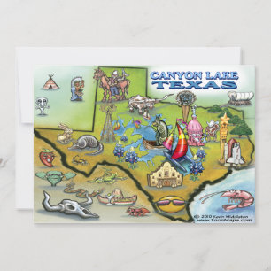 Canyon Lake TEXAS Map Card