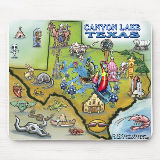 Canyon Lake TEXAS Map Mouse Mat (Front)