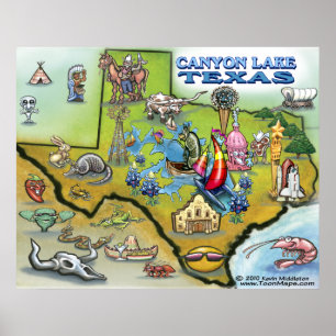 Canyon Lake TEXAS Map Poster