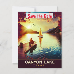Canyon Lake Texas Sunset Wedding Invitation