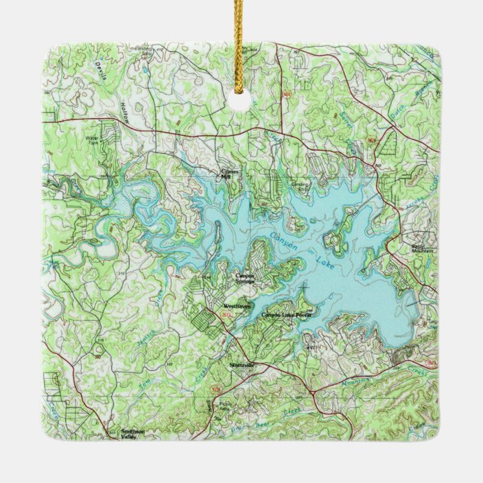 Canyon Lake TX Topo Map Ceramic Ornament | Zazzle.co.uk