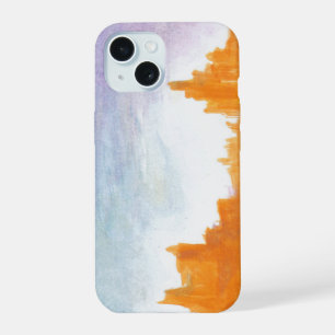 Canyon Landscape Orange blue Abstract painting art iPhone 15 Case