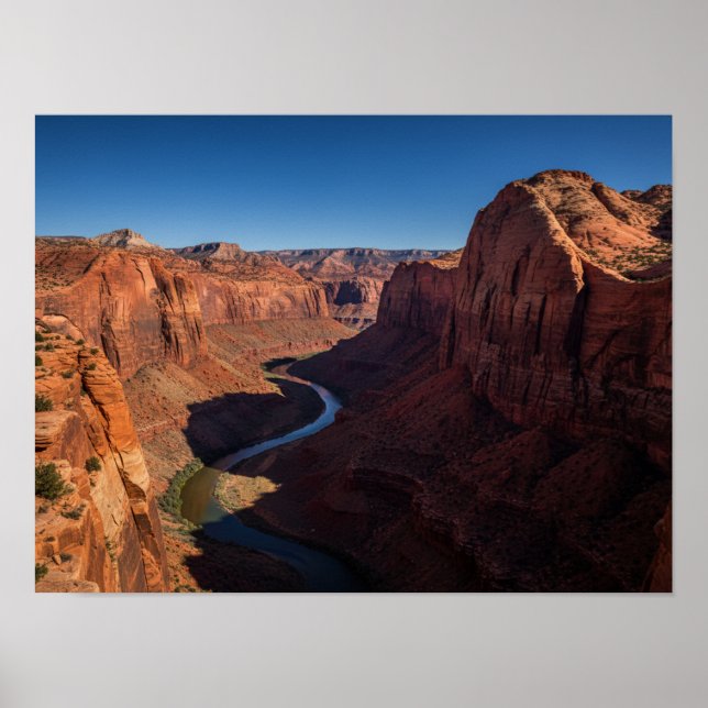 Canyon Majesty: Winding River Through Red Rock Cli Poster (Front)