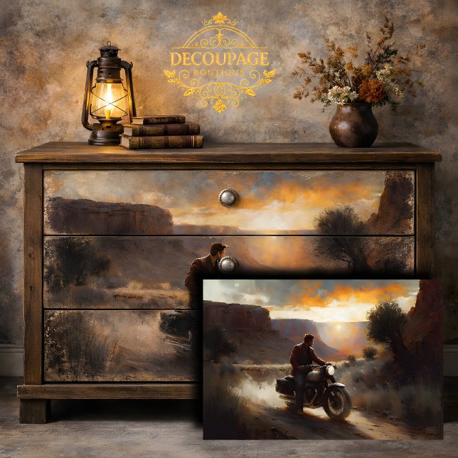 Canyon Motorcycle Journey Decoupage Tissue Paper (Canyon Motorcycle Journey Decoupage Tissue Paper)