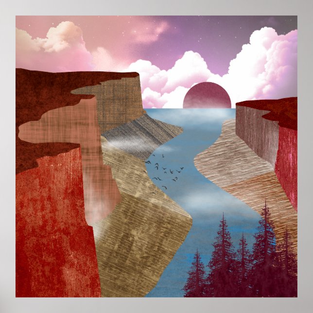 Canyon Ocean Landscape Poster (Front)