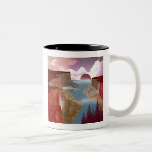 Canyon Ocean Landscape Two-Tone Coffee Mug