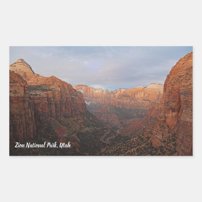 Canyon Overlook Zion National Park, Utah  Rectangular Sticker (Front)