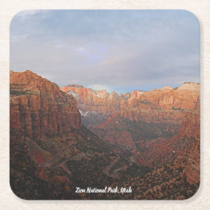 Canyon Overlook Zion National Park, Utah  Square Paper Coaster