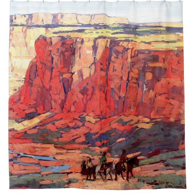 “Canyon Riders” Western art by Edgar Payne Shower Curtain (Front)
