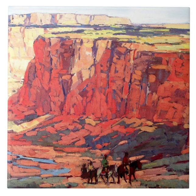“Canyon Riders” Western art by Edgar Payne Tile (Front)