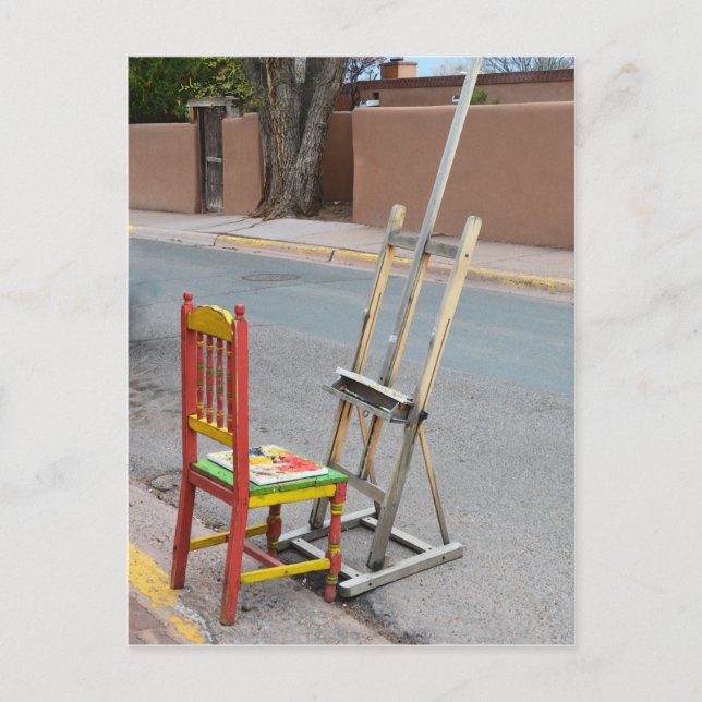 Canyon Road Artist Chair, Santa Fe Postcard (Front)