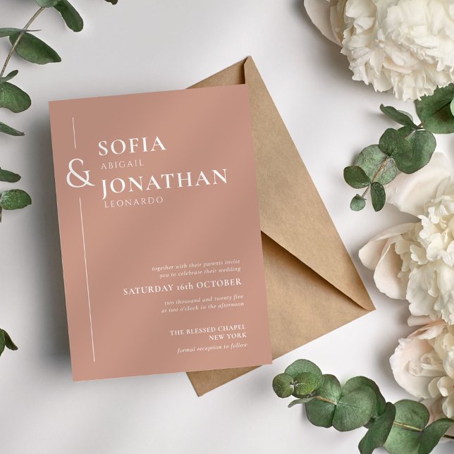 Canyon Rose Minimalist Wedding Invitation (Creator Uploaded)