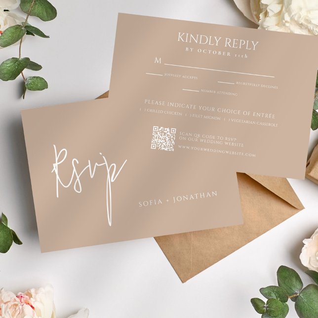 Canyon Rose Minimalist Wedding RSVP Card (Creator Uploaded)