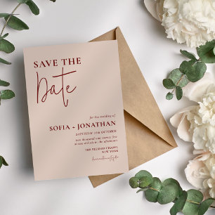 Canyon Rose Minimalist Wedding Save The Date