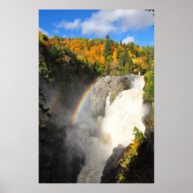 Canyon Sainte-Anne Waterfall Rainbow Quebec Poster (Front)